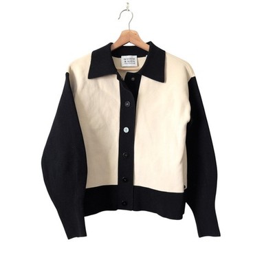 Scotch & Soda Amsterdam Cream & Black Knit Cardigan Sweater Size Small Normcore