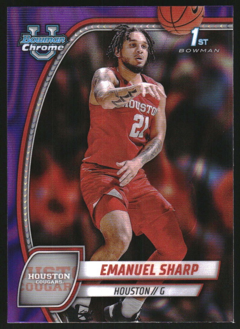 2024-25 Bowman Chrome University Purple Lava Refractor 23 Emanuel Sharp /399 BSK