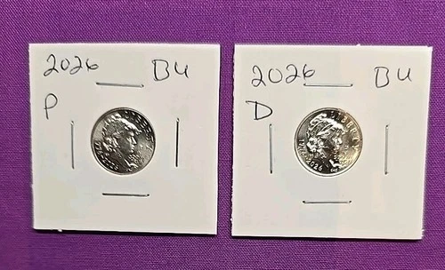 2026 P & D Emerging Liberty Dimes "BU"  In Coin Flips! **FREE SHIPPING**#wj496