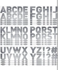 232 Pcs 24 Sheets Large Glitter Letter Stickers Big Font Alphabet Silver