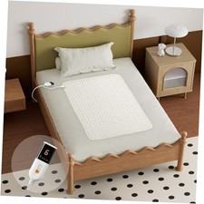 Heated Mattress Pad Size 31"x55" - Electric Mattress Pad with Mini Twin White