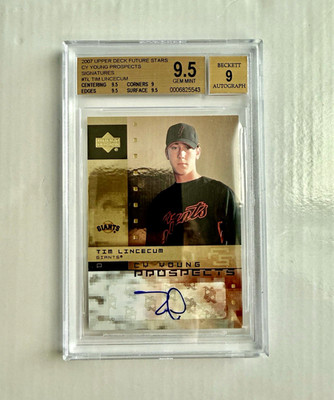Upper Deck 2007 Future Stars Tim Lincecum Cy Young Prospects Auto BGS 9.5 #CY-TL