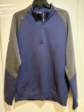 LEVELWEAR Crown Midlayer Quarter Zip Pullover Mens Medium Navy/Charcoal