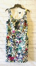 Ann Taylor Sheath Dress Womens Sleeveless Multicolor Floral Size Small