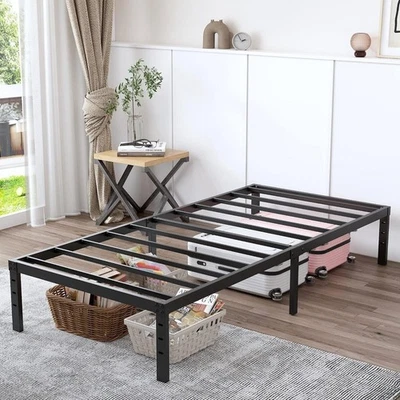 NOBRAND 45.7cm Quick Lock Metal Bed Frame Single/Double/King, 5-minute Assembly, Rgpjzrv