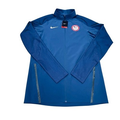 Team USA Olympic Jacket Men Large Tall LTT Blue Running Training Performance NWT