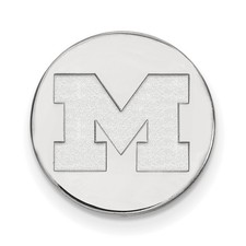 14K White Gold University of Michigan Initial M 15mm Lapel or Tie Pin