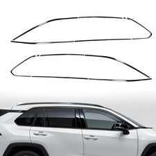 Glossy Black Steel Window Trim Strip Cover For Toyota Rav4 2019-2025 12pcs