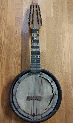 Seltene Banjo Banjoline Mandoline alt Vintage 12 Saiten Parisiana Art Deco 1920