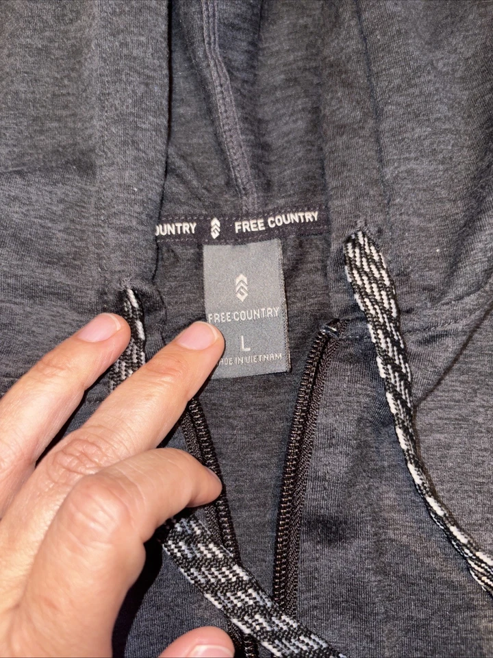 Sudadera con capucha ligera para senderismo Free Country para mujer con cremallera frontal en gris - talla grande. Foto 3 de 4