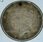 1923 Holed Philadelphia 90% Silver Peace Dollar