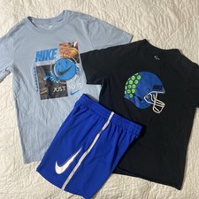 3 Piece Youth Nike Shorts Graphic T-Shirts Set Outfits Large Football Back Hit