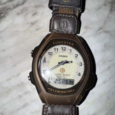 Casio Forester Illuminator Analog Quartz Watch Original Brown Nylon Band New Bat