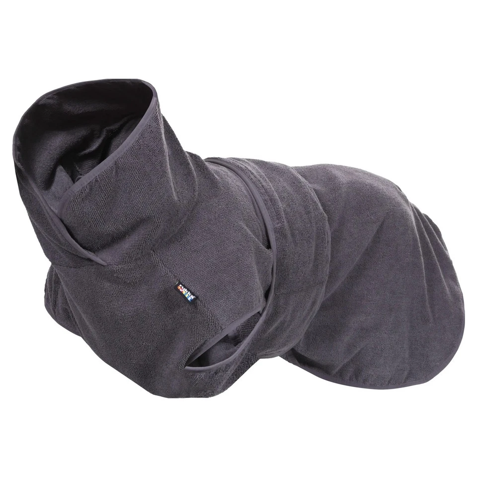 Rukka Pets Micro-Light Bademantel Graphite für Hunde - schnell trocknend, warm