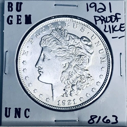 1921 BU GEM MORGAN SILVER DOLLAR UNC MS+++ U.S. MINT RARE COIN 8163
