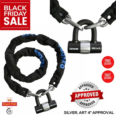 SOLD SECURE OXFORD x Duty Motorbike Motorcycle Chain Lock  Padlock UK