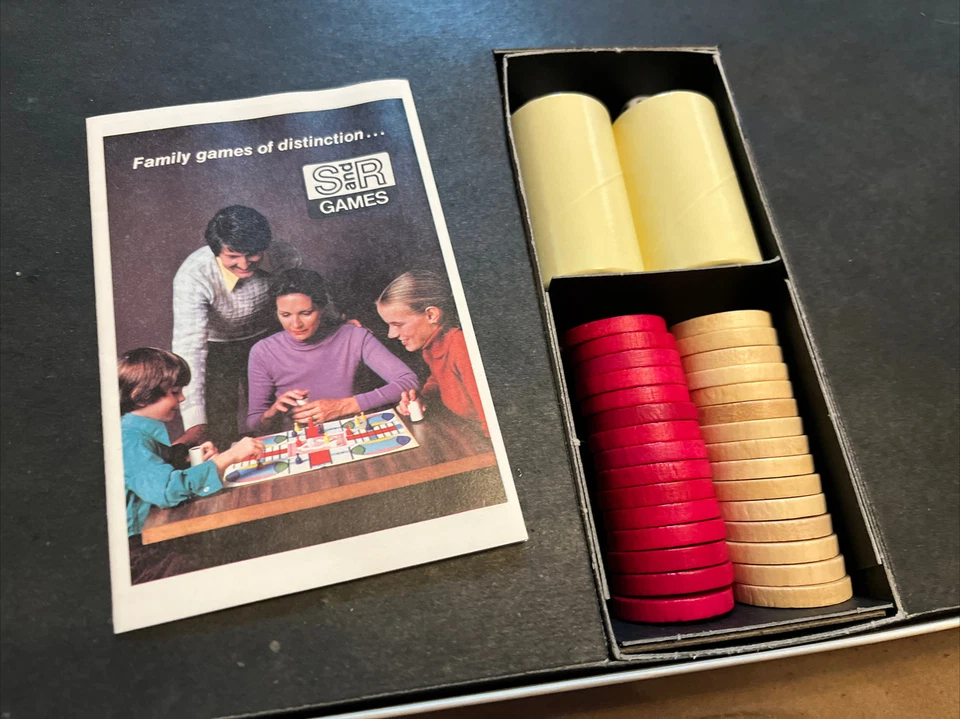 Vintage 1975 Backgammon Board Game S&R Games CIB Rare Wooden Pips Pawns Checkers - Image 4 of 4