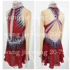 New Ice Figure Skating Dress Figure Skating Dress For Competition red dyeing
