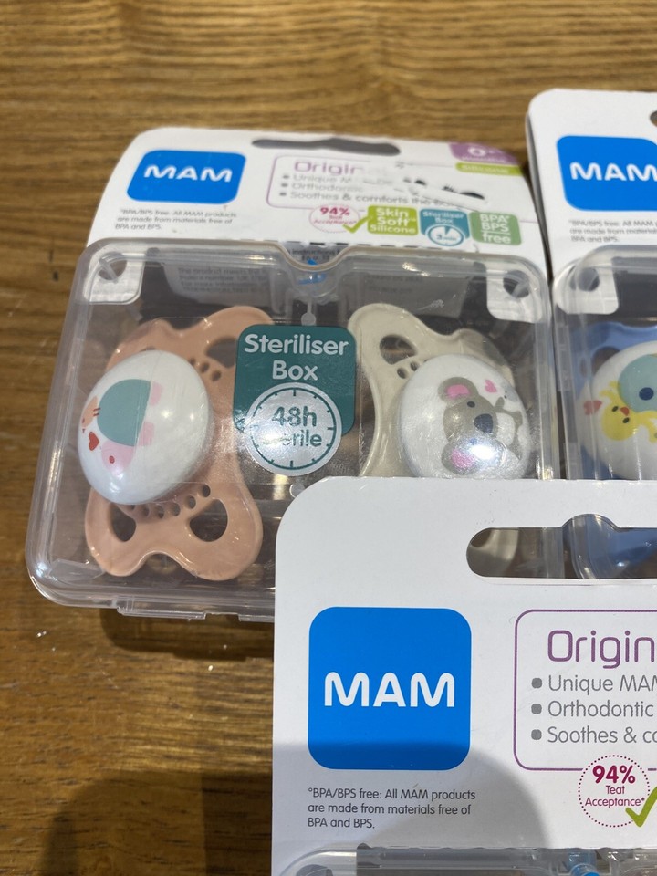Mam Dummies 06 Months Soothers Unisex X3 Boxes 6 Dummies eBay