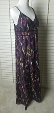 NWOT Style & Co Maxi Dress Sleeveless Purple Black Multicolor Spaghetti Strap 12