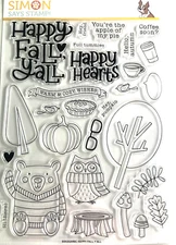 Simon Says Stamp Mushroom Woodland Owl Bear Retired Gift Happy Fall Y'All Clear