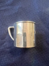 Vintage 1940s Sterling Plated Baby Cup Initials Engraved. Community 00300