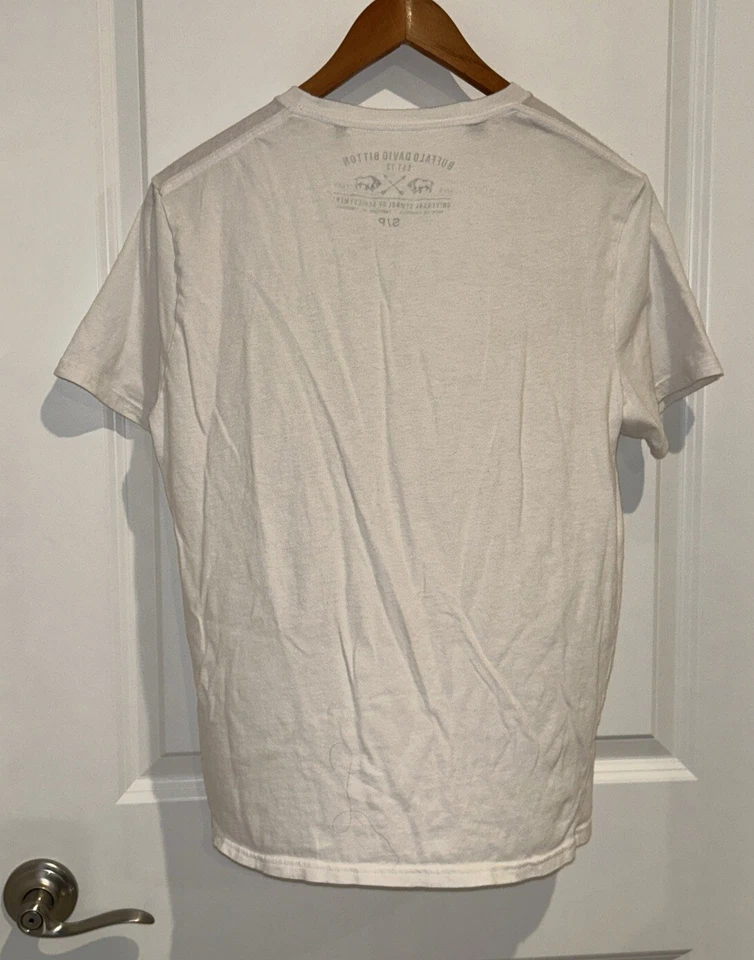Camiseta Buffalo David Bitton Para Hombre Talla S Blanca Gráfica Cuello Redondo Foto 4 de 4