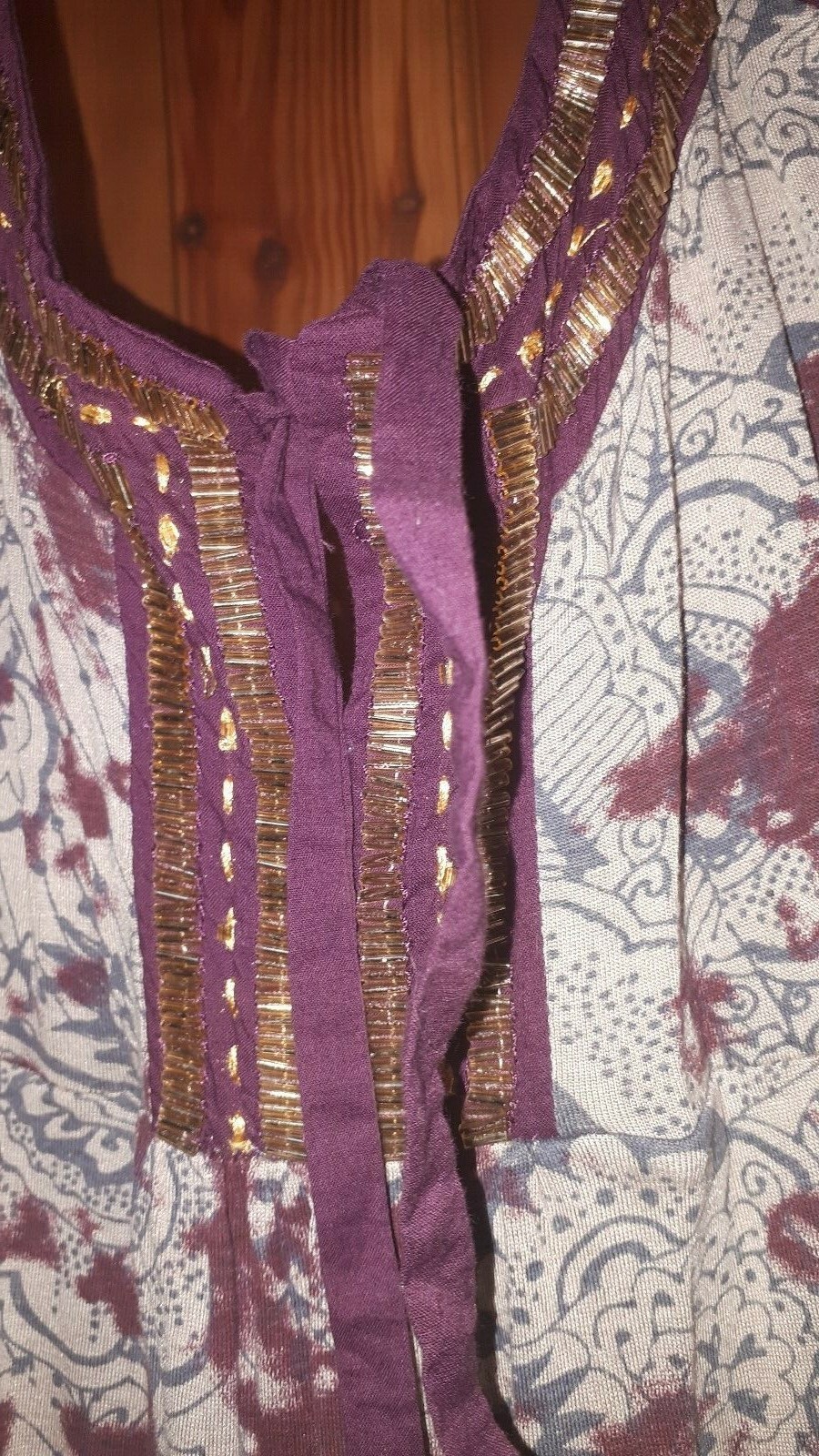 Vintage bohemian ethnic hippie gypsy festival paisley tie dye bead halter top image 10