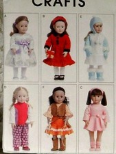 Lot of 4 New Uncut McCall's Doll Clothes Patterns to fit 18" Girl Dolls