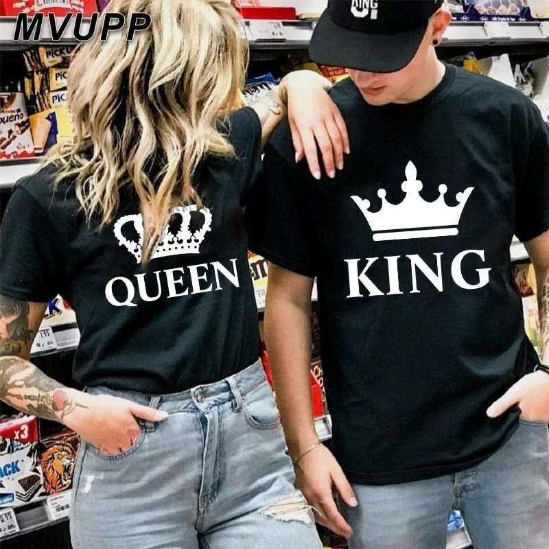 a juego camisetas mujeres hombres hija KING QUEEN impresas | eBay