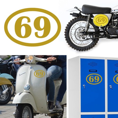Numero 69 v1 Ovale, Adesivo Vinile - Foto 18 di 19