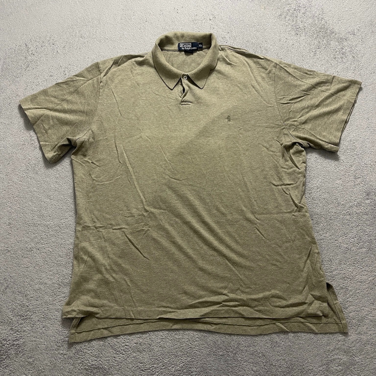 Polo Ralph Lauren camicia uomo taglia XL verde pony golf manica corta slim cotone
