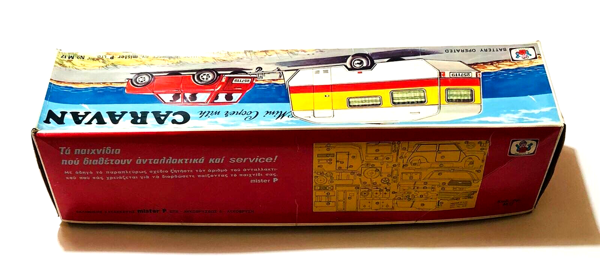 ミニカー mini coooper with CARAVAN VINTAGE MISTER P M.17 MINI COOPER WITH CARAVAN PLASTIC R/C