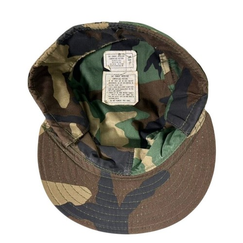 Vintage Military COMBAT CAP DLA 1981 Woodland Camouflage Pattern Mens Size 6 3/4 - Picture 7 of 9