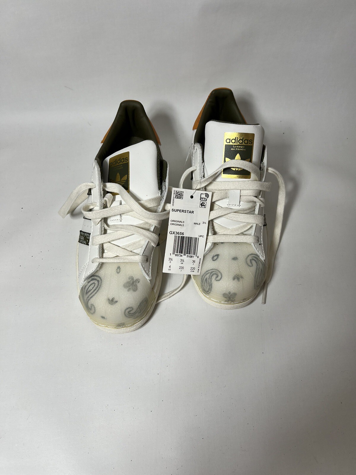 SAOLA Adidas Originals Superstar scarpe scarpe bambino (taglia USA 4)