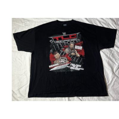 WWE TLC PPV Event Match Card Black T-Shirt Roman Reigns Sheamus