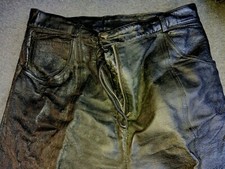 Ladies Vintage Together Black Leather Pants Size 10 Tall