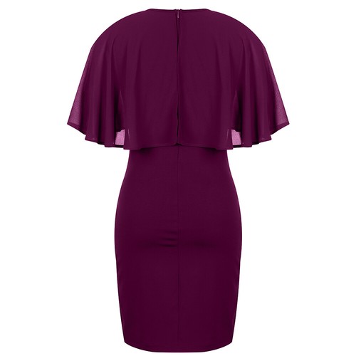 Women Chiffon Bodycon Mini Dress Ladies Elegant Cocktail Party Evening Ball Gown - Picture 8 of 15