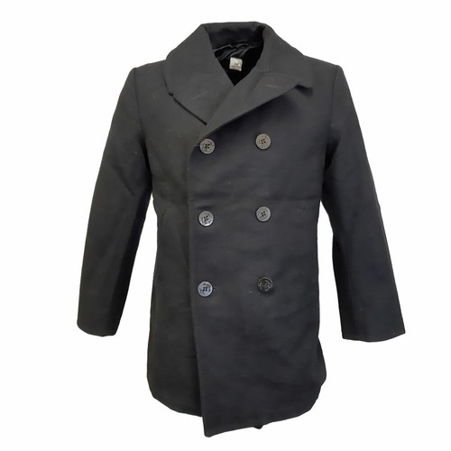 Pea Coat Original US Navy Military Vintage Army Winter Wool Jacket Uniform Dress - Afbeelding 1 van 3