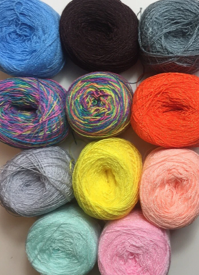 Crystal Lace yarn. 51 Colors, Acrylic/Rayon 3.5oz.900 yds each.1 set 2 ball - Image 2 of 4