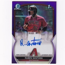 Ruben Santana 2023 Bowman Chrome Prospect Auto Purple Refractor Arizona /250
