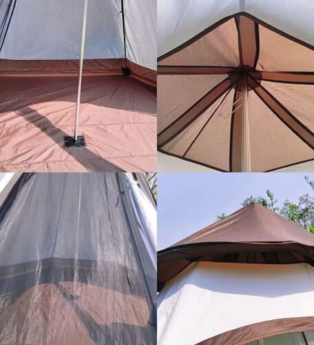 Tenda 12'x 10' x8' Grande Torre Spaziale Campana Tipi per Famiglia 3-4 Persone Tende Campeggio - Foto 7 di 10