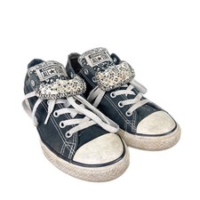 Youth Size 5 Converse Chuck Taylor All Star Low Top Black 647725F Double Tongue