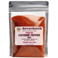 Ground Cayenne Chili Pepper - 90,000 SHU Extreme Heat, 16oz Stand-Up Resealab...