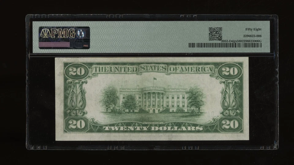 DBR 1928-B $20 DGS FRN Cleveland Fr. 2052-Ddgs PMG 58 Serial D12142565A - Image 2 of 2