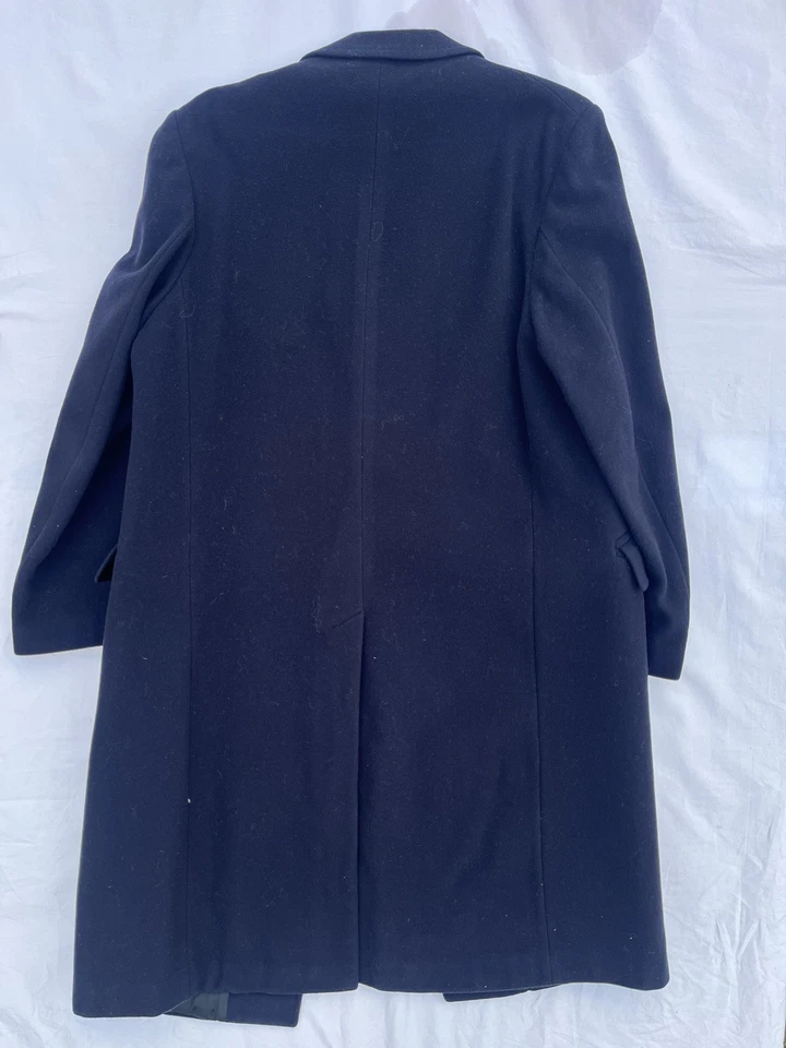Vintage Harvard Coop Society Wool Overcoat Mens Size 44 Blue Made in Yugoslavia  - Image 2 of 4