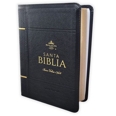 Biblia Portatil Letra Grande 12 puntos RV1960 imit piel negro clasica