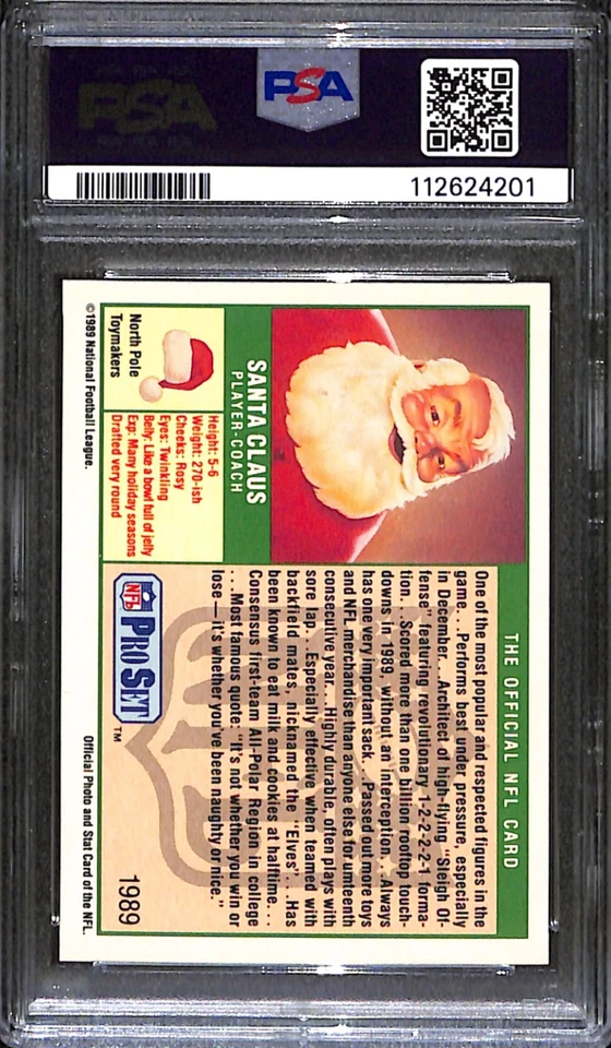 Santa Claus - 1989 ProSet Promo #1989 - CLEAN PSA 7 - Image 2 of 2