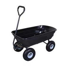 AAIN Heavy Duty Garden Cart with 10" Pneumatic Plastic Tires, 600LB Capacity,