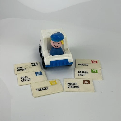 Vintage Fisher Price Little People Mail Car W/ Mail, Mailwoman